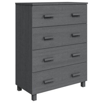 Vidaxl Komoda HAMAR temno siva 79x40x103,5 cm trdna borovina