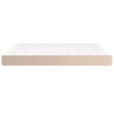 Vidaxl Vzmetnica z žepkasto vzmetjo kapučino 180x200x20 cm um. usnje