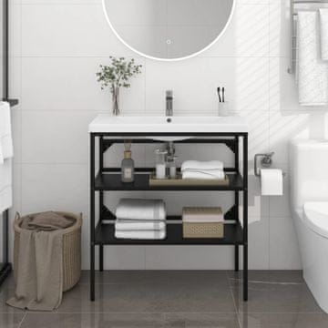 Vidaxl vidaXL Okvir za umivalnik črn 79x38x83 cm železo