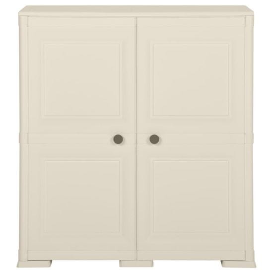 Vidaxl Plastična omarica 79x43x85,5 cm izgled lesa krem