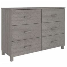 Vidaxl Komoda HAMAR svetlo siva 113x40x80 cm trdna borovina