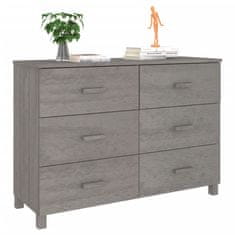 Vidaxl Komoda HAMAR svetlo siva 113x40x80 cm trdna borovina