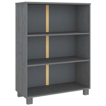 Vidaxl Knjižna omara HAMAR temno siva 85x35x112 cm trdna borovina