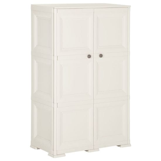 Vidaxl Plastična omarica 79x43x125 cm izgled lesa bela