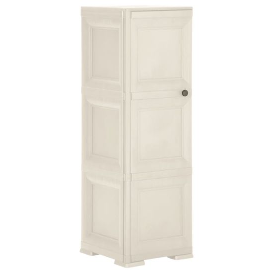 Vidaxl Plastična omarica 40x43x125 cm izgled lesa krem