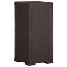 Vidaxl Plastična omarica 40x43x85,5 cm izgled lesa rjava