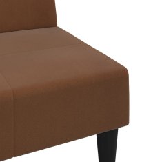 Greatstore 2-sedežni raztegljiv kavč, rjave barve, oblazinjen z mikrovlakni