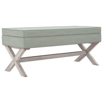 Vidaxl Stolček s prostorom za shranjevanje svet. siv 110x45x49cm žamet