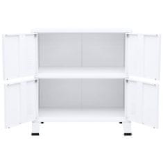 Greatstore Arhivska omarica bela 75x40x80 cm jeklo