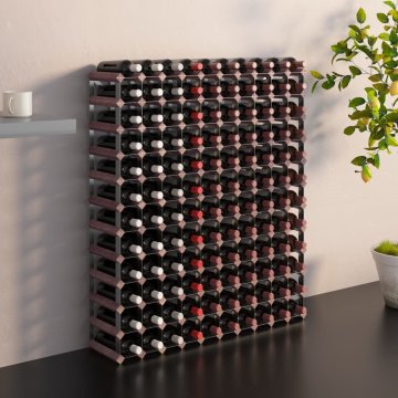 Vidaxl Stojalo za vino za 120 steklenic rjavo trdna borovina