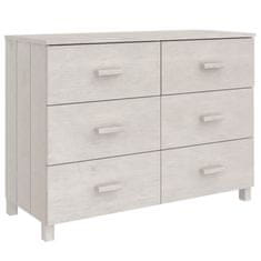 Vidaxl Komoda, bela, 113x40x80 cm, masivni borov les