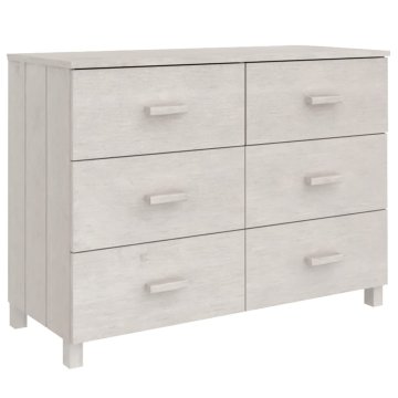 Vidaxl Komoda HAMAR bela 113x40x80 cm trdna borovina