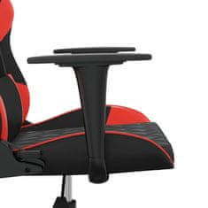 shumee Masažni gaming stol črno in rdeče umetno usnje