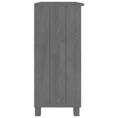 Vidaxl Komoda HAMAR temno siva 85x35x80 cm trdna borovina
