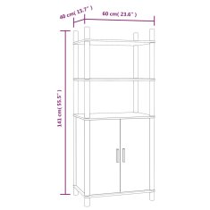 Vidaxl Visoka omarica črna 60x40x141 cm inženirski les