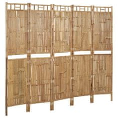 Vidaxl Paravan 5-delni iz bambusa 200x180 cm