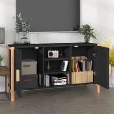 Vidaxl Komoda črna 107x38x60 cm inženirski les