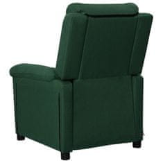shumee Zložljiv masažni stol, temno zelen, oblazinjen s tkanino