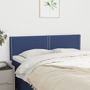 Vidaxl vidaXL Vzglavja za posteljo, 2 kosa, modra, 72x5x78/88 cm, blago