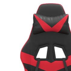 Vidaxl Vrtljiv gaming stol z oporo za noge črno in rdeče umetno usnje
