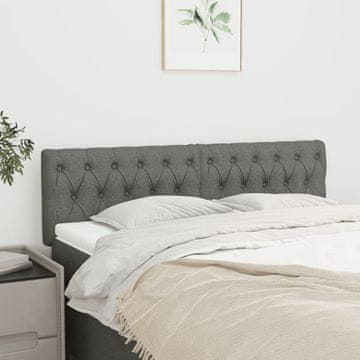 Vidaxl vidaXL Vzglavja za posteljo, 2 kosa, temno siva, 80x7x78/88 cm, blago