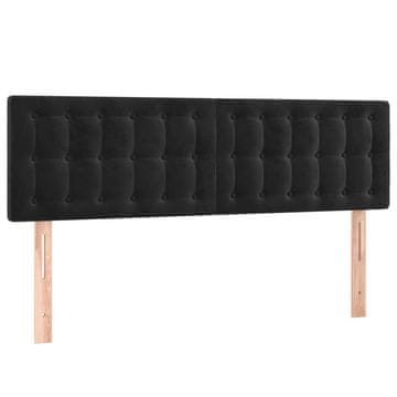 Vidaxl Posteljno vzglavje črna 144x5x78/88 cm žamet