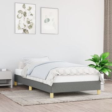 shumee vidaXL Posteljni okvir brez vzmetnice temno siv 80x200 cm oblazinjen s blagom