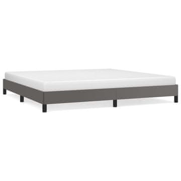 Vidaxl Posteljni okvir siv 200x200 cm umetno usnje