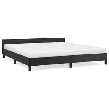 Vidaxl Posteljni okvir z vzglavjem brez vzmetnice črn 160x200 cm
