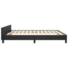 Vidaxl Posteljni okvir z vzglavjem brez vzmetnice črn 160x200 cm
