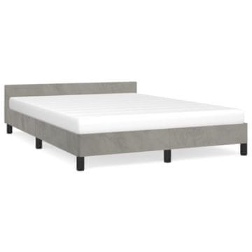 Vidaxl Posteljni okvir brez vzmetnice svetlo siv 140x190 cm žamet