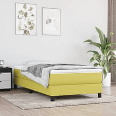 Vidaxl Vzmetnica z žepkasto vzmetjo zelena 90x190x20 cm blago