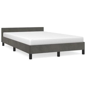 Vidaxl Posteljni okvir brez vzmetnice temno siv 120x200 cm žamet