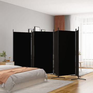 Vidaxl vidaXL 6-delna sobna pregrada, črna, 520 x 180 cm, blago