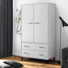 Vidaxl Garderobna omara bela 90x55x172,5 cm trden les OSLO