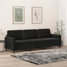 shumee Kavč trosed črn 210 cm žamet
