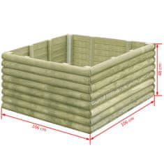 Vidaxl Visoka greda 106x106x48 cm impregnirana borovina