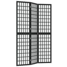 Vidaxl Zložljiv 3-delni paravan japonski stil 120x170 cm črne barve