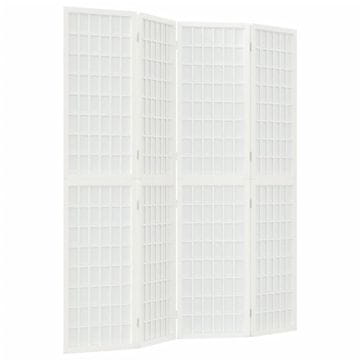 Vidaxl Zložljiv 4-delni paravan japonski stil 160x170 cm bele barve