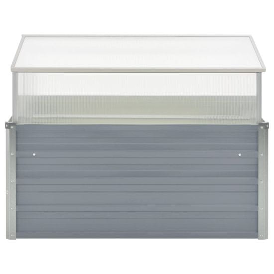Vidaxl Rastlinjak 100x100x85 cm pocinkano jeklo sive barve