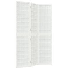 Vidaxl Zložljiv 3-delni paravan japonski stil 120x170 cm bele barve