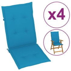 Vidaxl Blazine za vrtne stole 4 kosi modre 120x50x3 cm blago