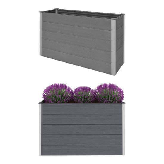Vidaxl Visoka greda WPC 150x50x91 cm siva