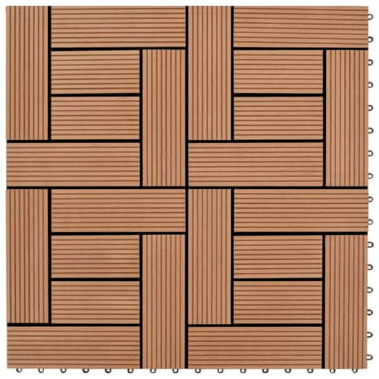Vidaxl 11 kosov 30 x 30 cm rjavih zunanjih ploščic WPC 1 m²