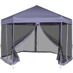 Vidaxl Šestkoten Pop-Up šotor s 6 stranicami temno moder 3,6x3,1 m
