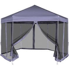 Greatstore Šestkoten Pop-Up šotor s 6 stranicami temno moder 3,6x3,1 m