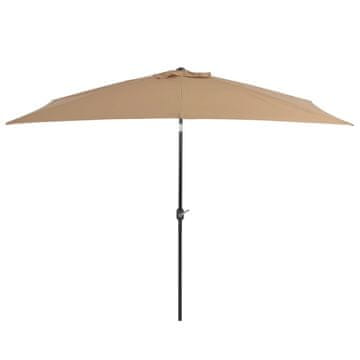 Greatstore Zunanji senčnik s kovinskim drogom 300x200 cm taupe