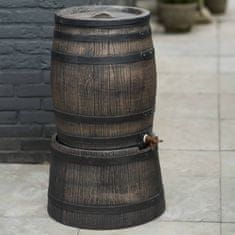 Vidaxl Sod za deževnico videz lesa 50 L 38x49,5 cm rjav
