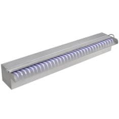 Vidaxl Pravokotna fontana za bazen LED slap nerjaveče jeklo 60 cm