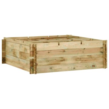 Vidaxl Visoka greda impregnirana borovina 120x120x40 cm